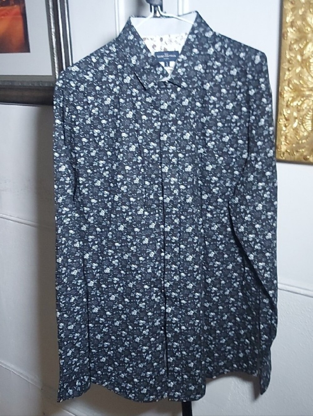 Dark Navy Floral Lightweight Shirt Jacket